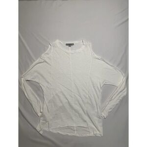AllSaints‎ Aino Tee Small White  Long Sleeve Shoulder Cut Outs Women's Size XS